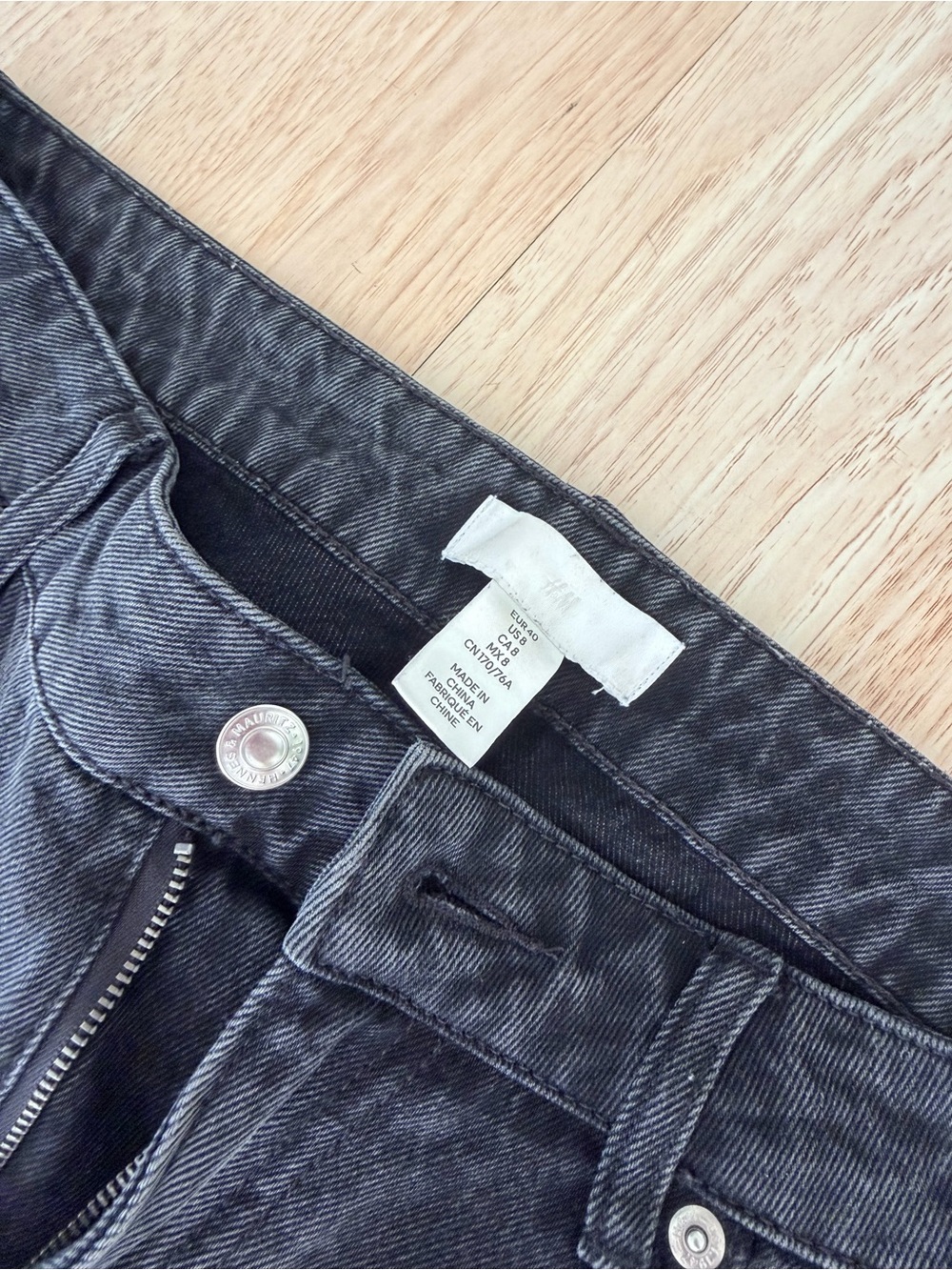 H&M Jeans with Rhinestones Grey wash size 8